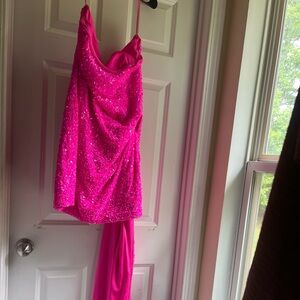 Elegant Pink Sequin Dress